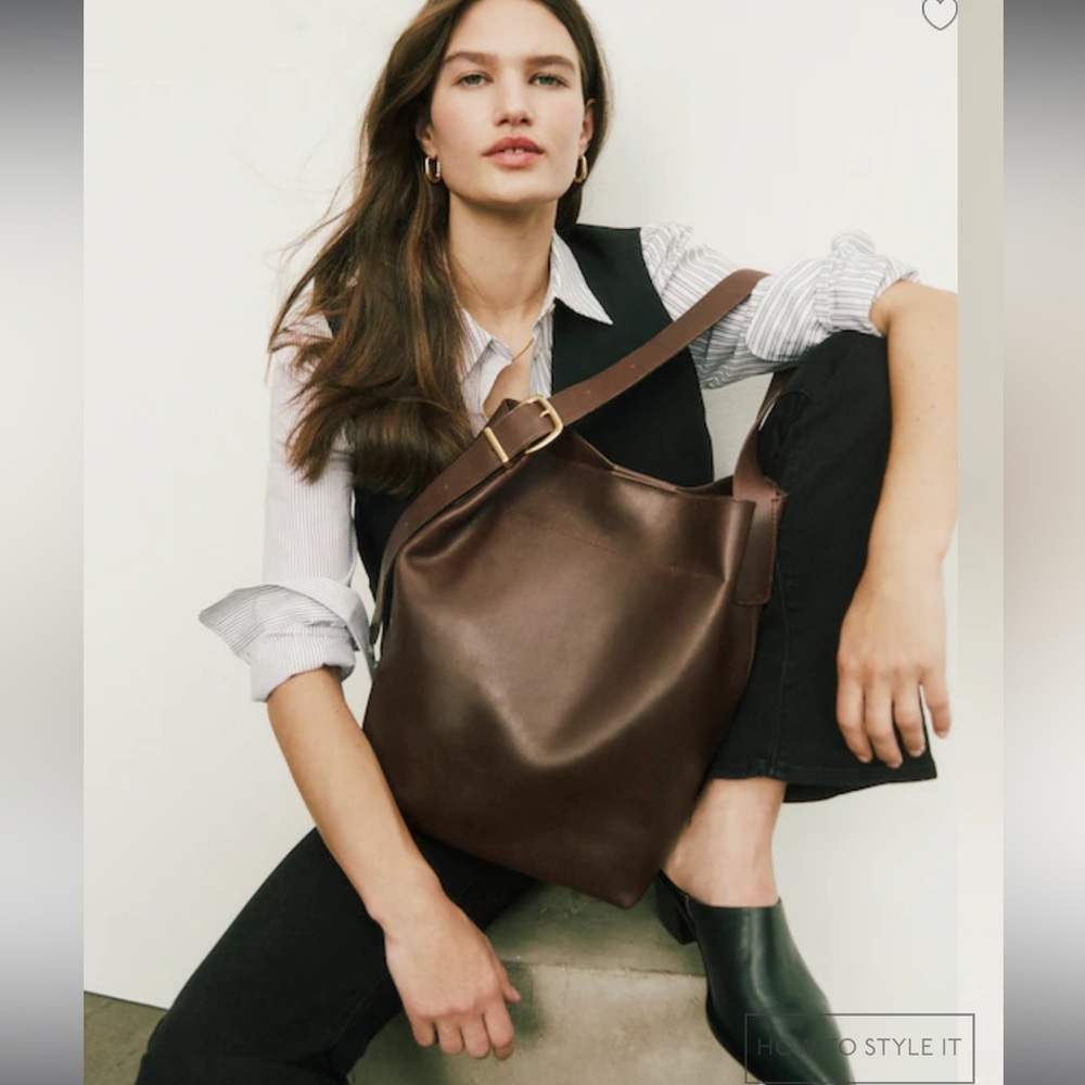 Elegant Brown 100%  Leather Tote Bag